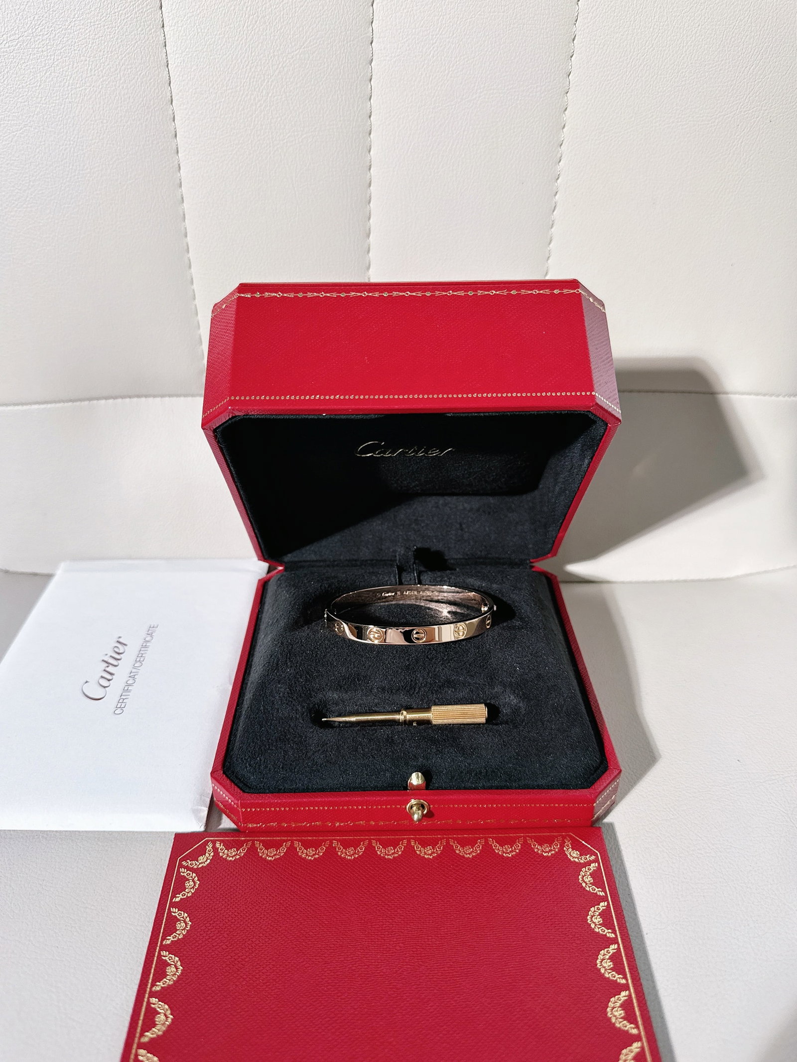 Cartier Love Bracelet, Wide Model, Rose Gold, Size 16: Cartier Love Bracelet, Wide Model, Rose Gold, Size 16??Minor signs of normal wear
