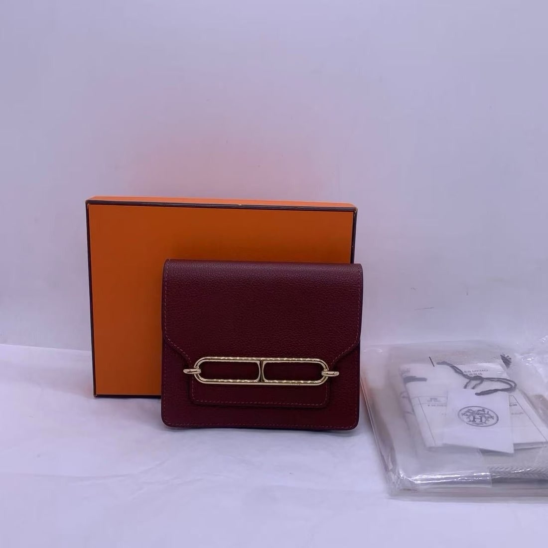 HERMES roulis Slim Wallet Wallet Evercolor Calfskin red France (1 of 13)