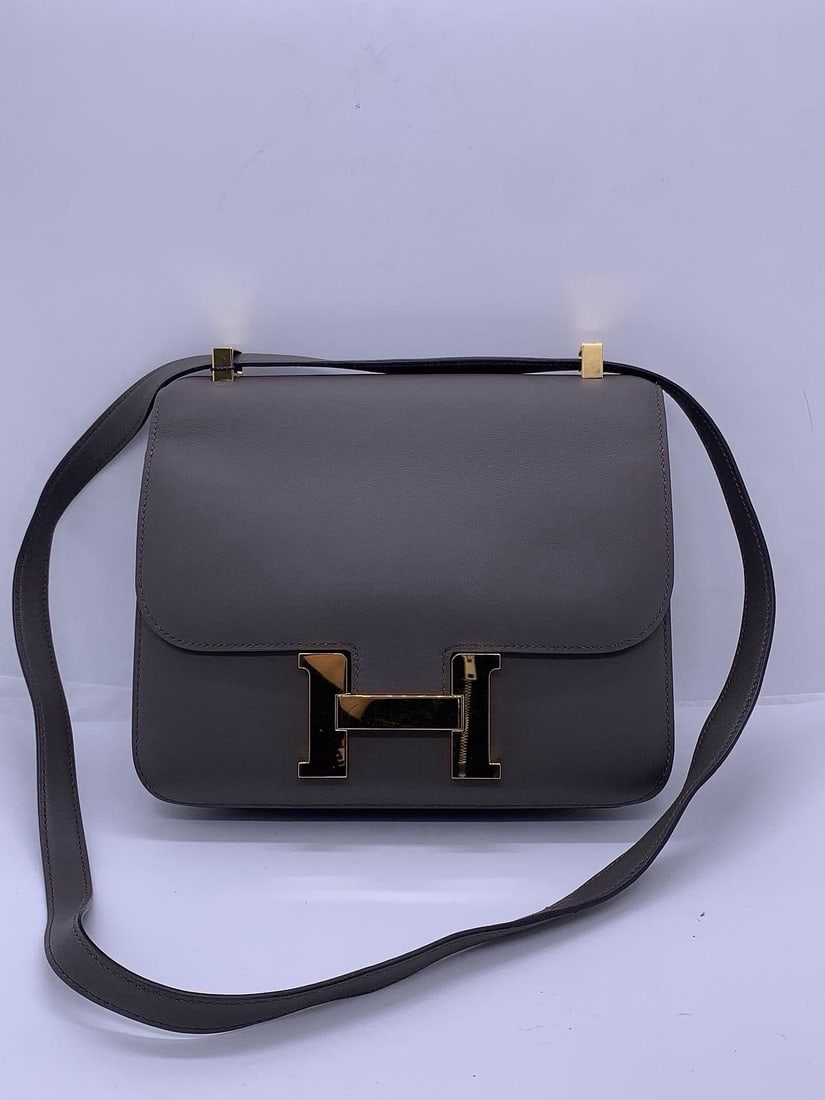 hermes constance 24 shoulder bag 8F gray swift leather stamp T France (1 of 20)