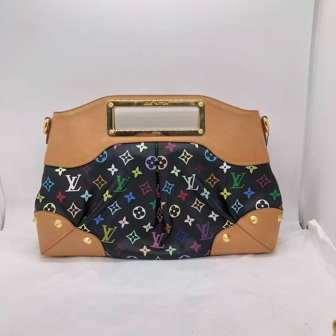 LOUIS VUITTON Monogram Multicolor Judy MM Bag 2Way Black Shoulder Bag France (1 of 20)
