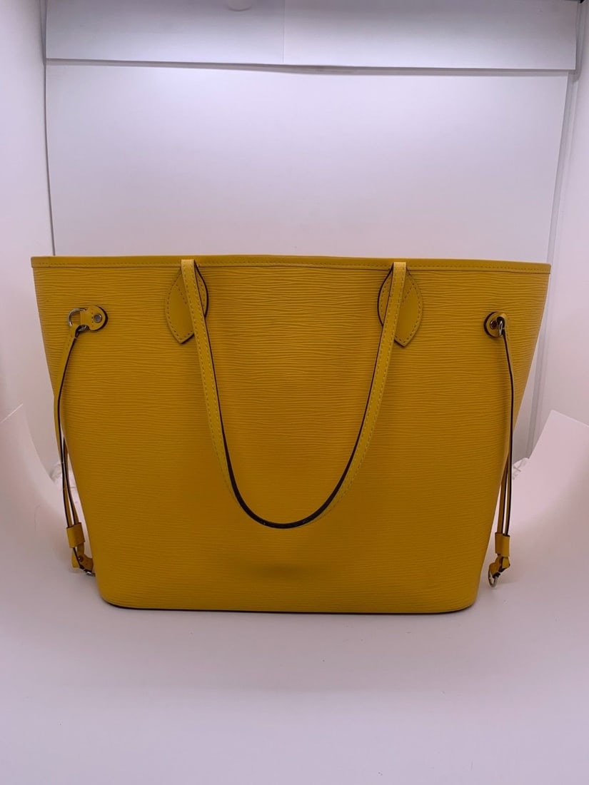 Auth Louis Vuitton Neverfull MM Tote Bag Yellow Epi Leather M40931 Italy (1 of 20)