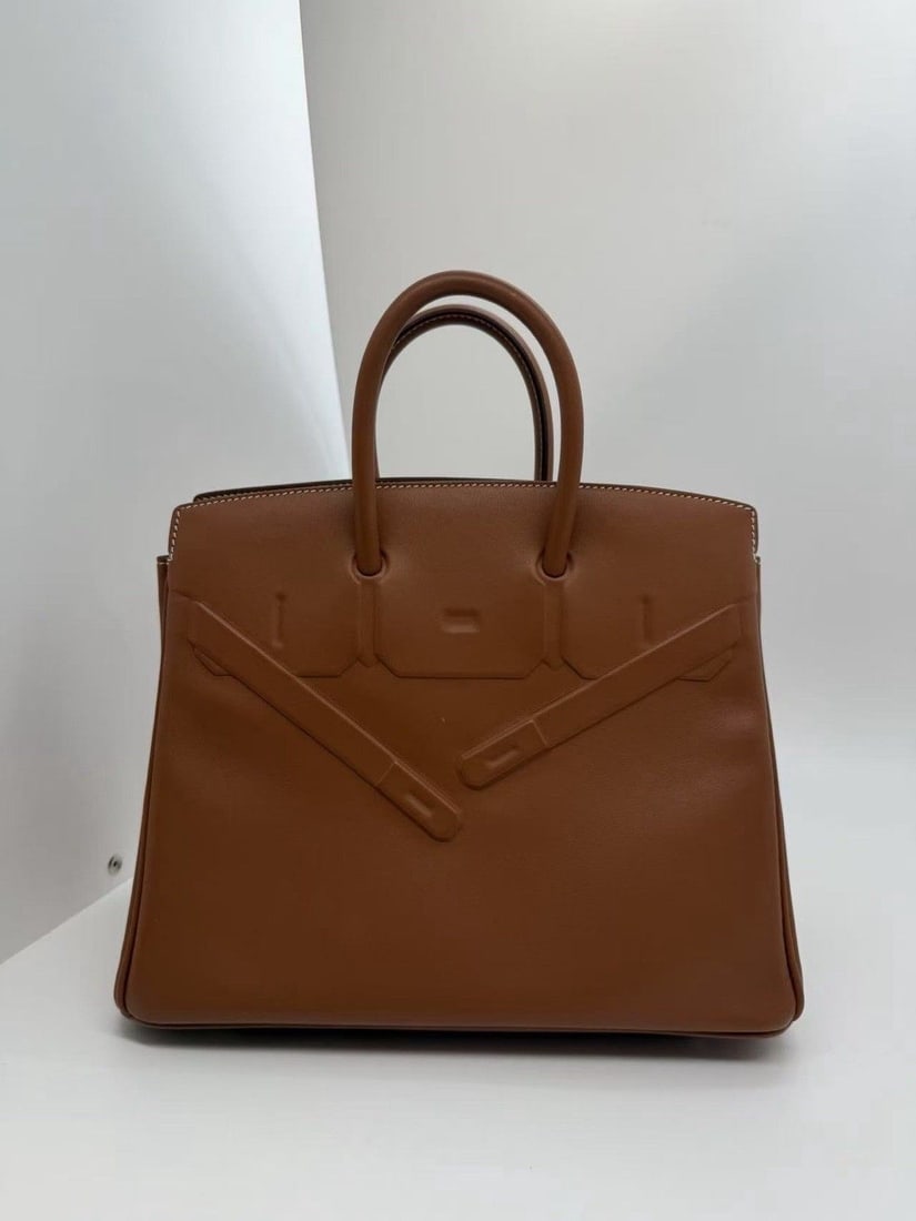 HERMES Birkin Shadow 25 gold Swift Leather handbag stamp Z france (1 of 11)