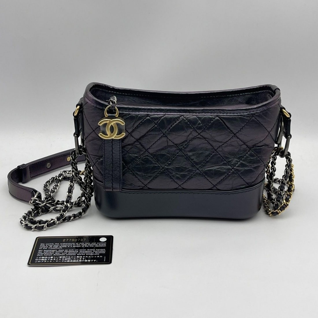 CHANEL Gabrielle Hobo Bag Small Leather Shiny colors shoudler bag origin Italy: Good condition, normal use marks, hardware scratches, clean inside