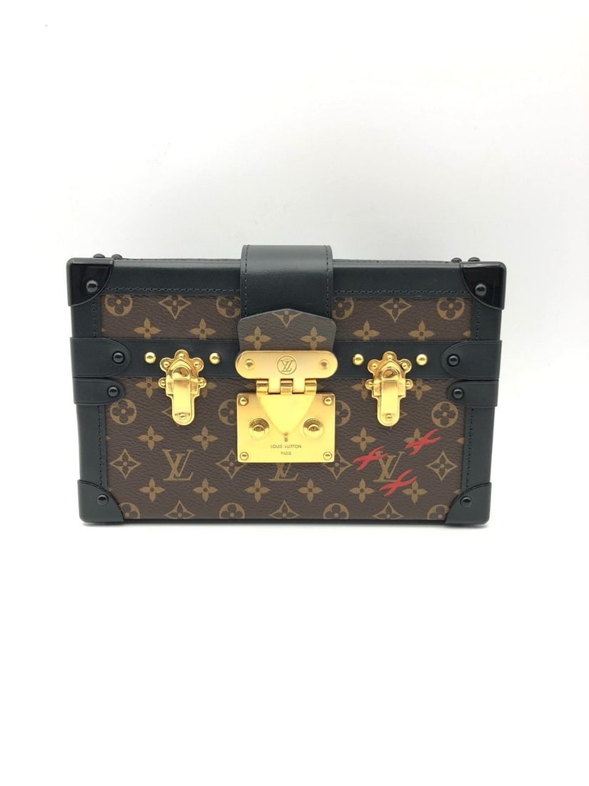 Louis Vuitton Petite Malle Crossbody Brown Canvas Shoulder Bag France: Minor signs of use, clean interior, intact leather.