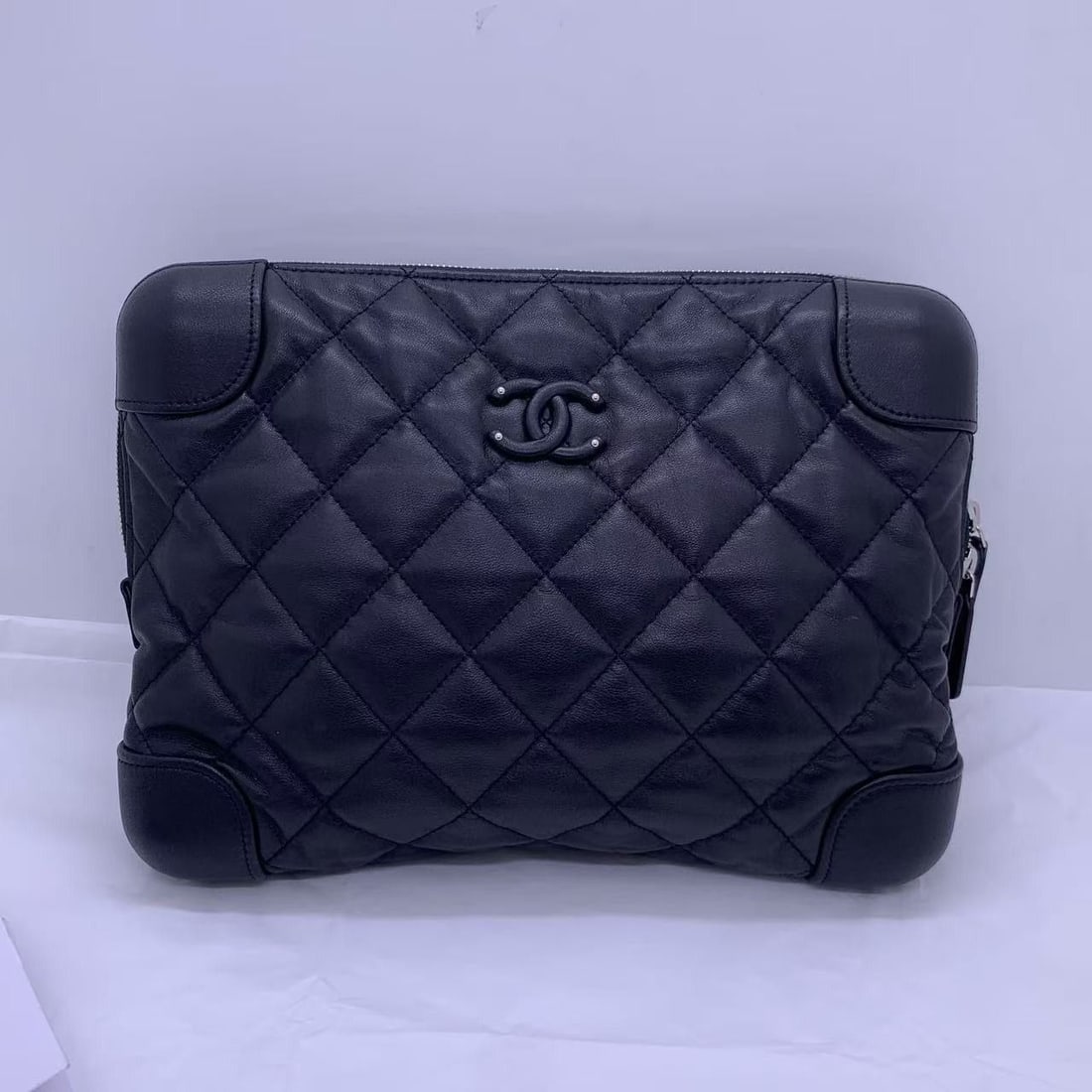 Chanel CC Classic Trunk Case Quilted Lambskin Medium Black handbag: Chanel CC Classic Trunk Case Quilted Lambskin Medium Black handbag