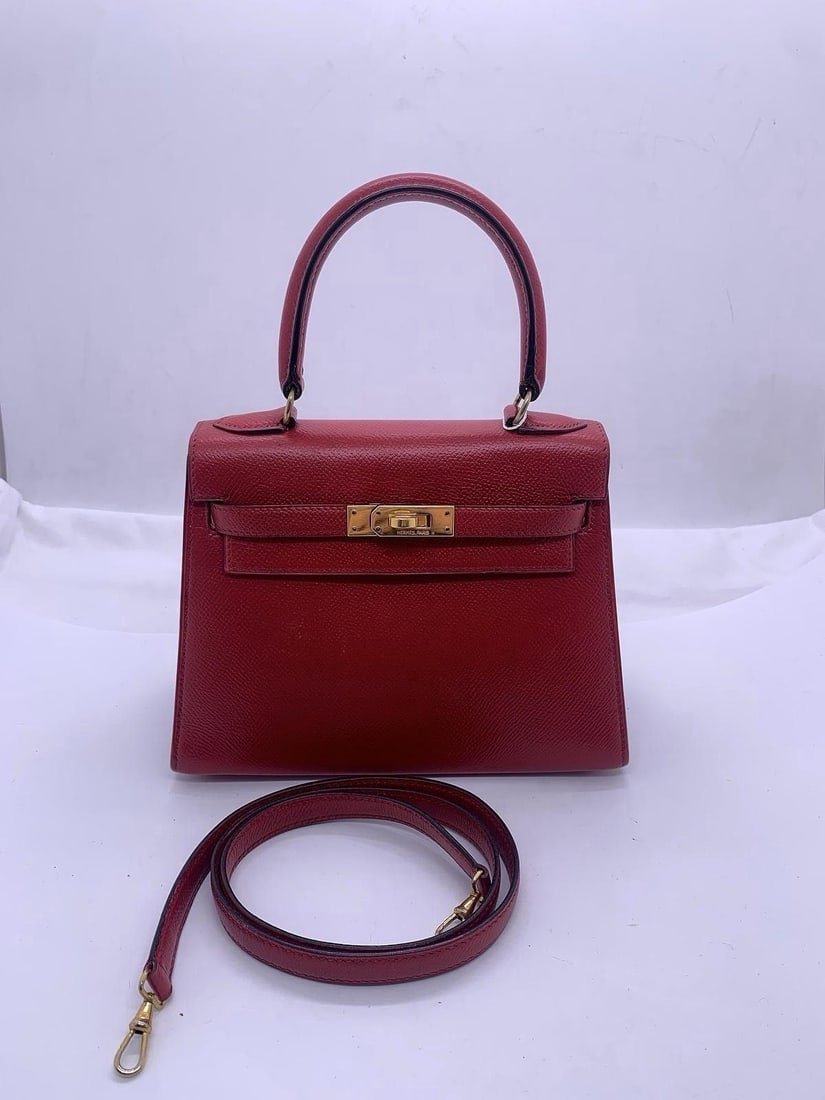 Hermes Kelly Mini20 Chevre Women Red shoulderbag France T stamp (1 of 20)