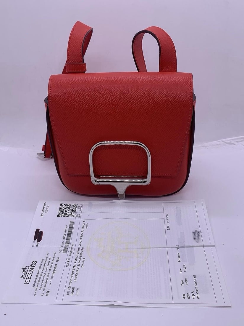 Hermes Della Cavalleria Shoulder Bag red Mini handbag France: Normal signs of daily use