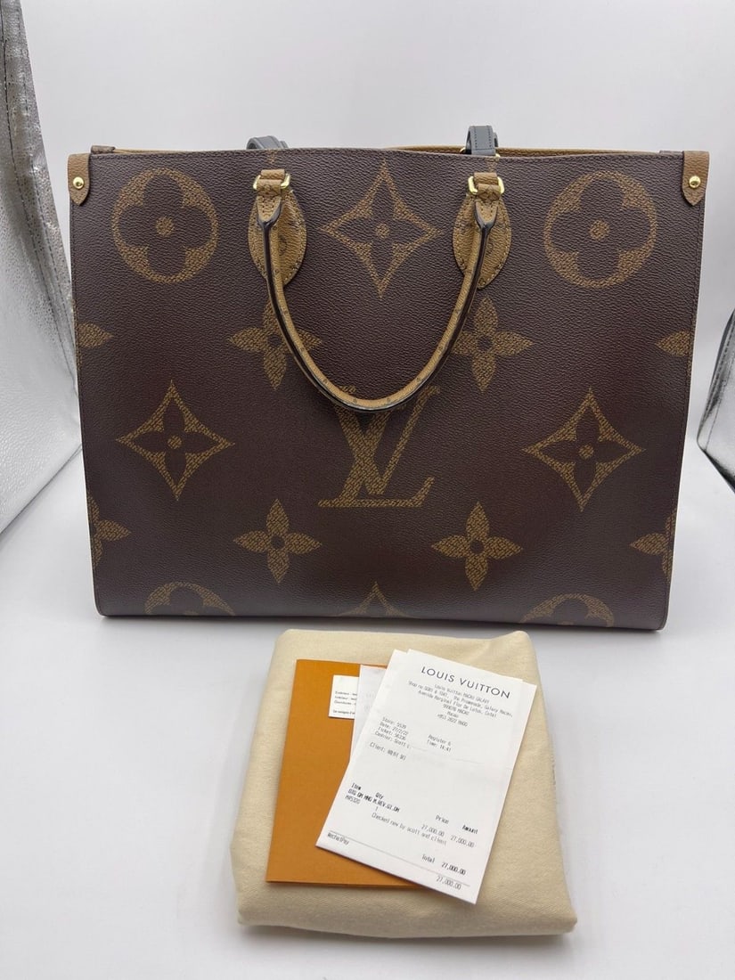 Louis Vuitton ON THE GO GM monogram tote bag handbag shoudler bag Origin France: Good condition, normal signs of use; hand-held, the handle has been oiled and cared for, but does not affect normal use