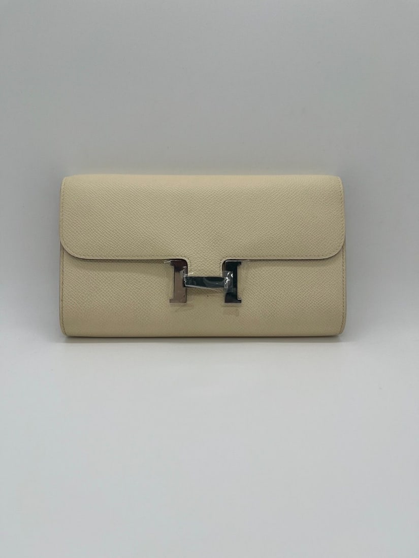 Hermes Constance To Go Wallet Epsom Craie Palladium Hardware Stamp U (1 of 15)