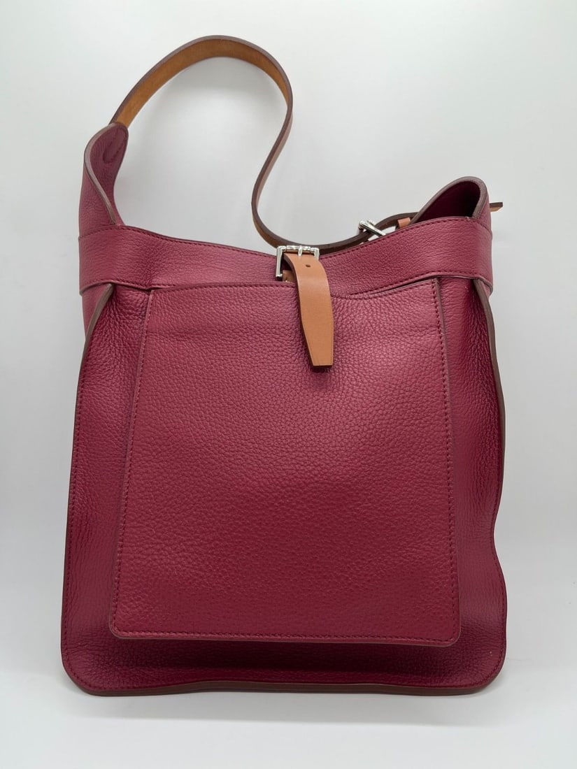 Hermes Marwari Bag Leather Shoulder Bag Rubis Red Stamp N: Condition: Normal signs of use. Minor scratches on the shoulder strap, slight whitening along the edges, and light darkening on the bottom.Accessories: No Accessoriessize: Width:26cmDesigner: HermesMo