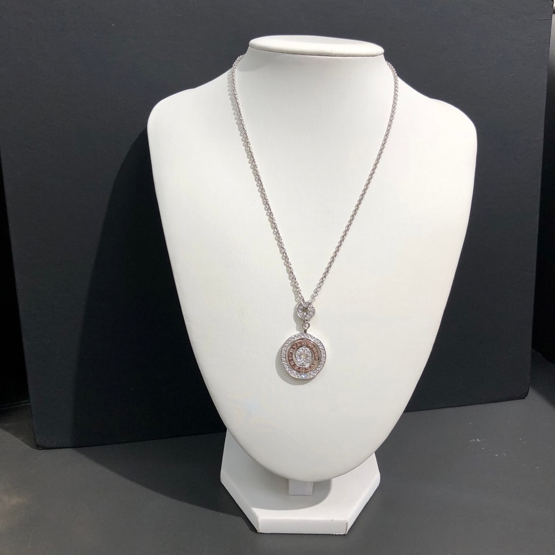 Bvlgari Astrale High Jewelry Collection 18K White Gold Full Diamond Rotating Necklace (1 of 9)