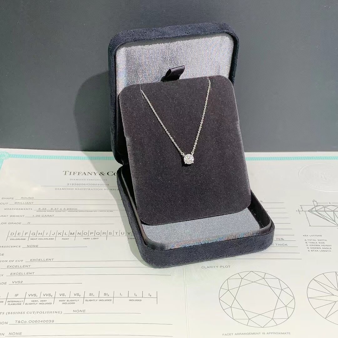 Tiffany & Co. Necklace Brilliant-cut diamond 1.0ct VVS2 Color F (1 of 6)