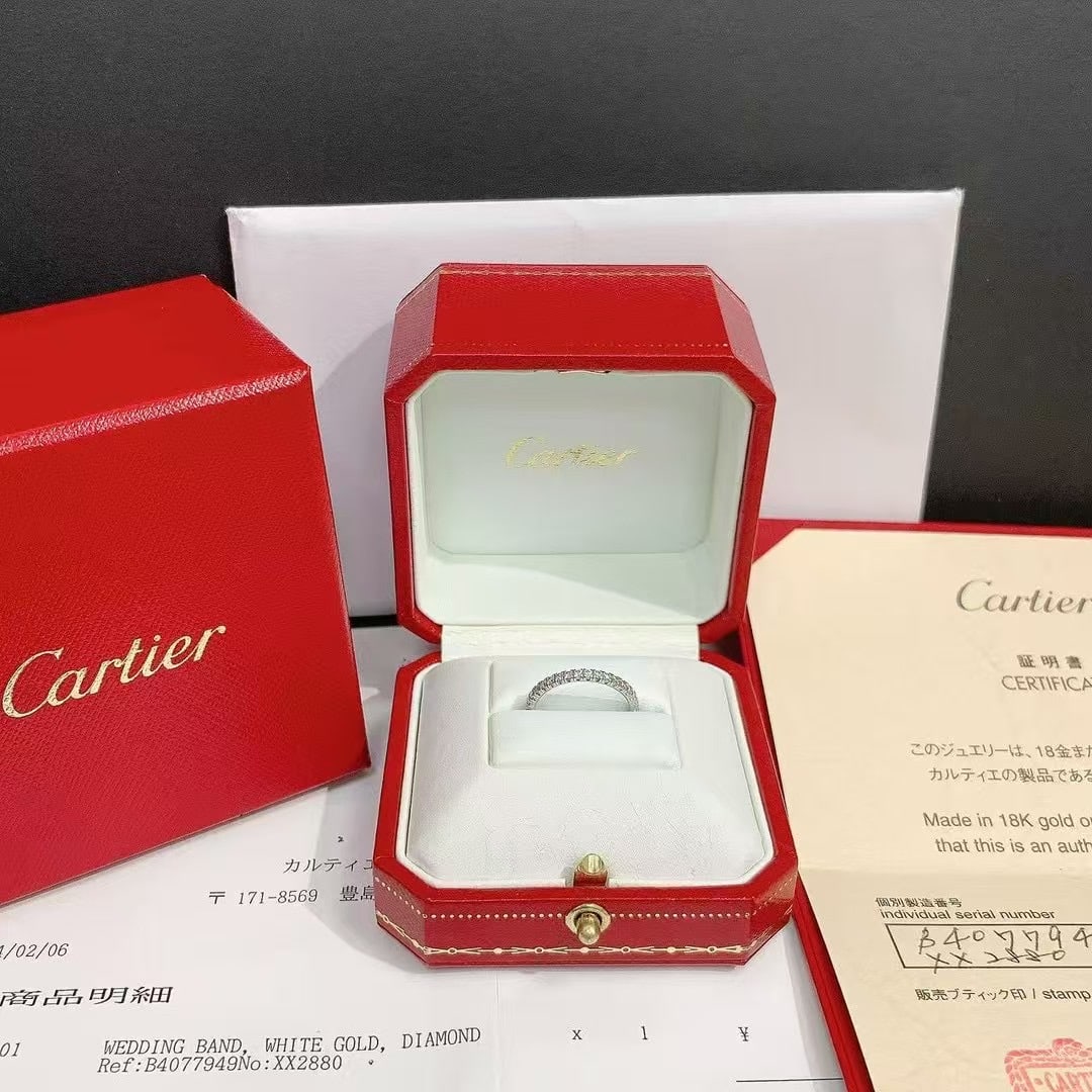 Cartier etincelle de Cartier wedding band 18k white gold Diamond size 49 (1 of 9)