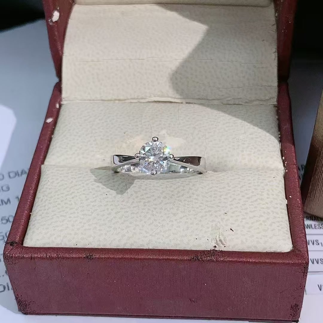 GIA ENZO Classic Diamond Ring 1.01ct IS1 Color J 18K White Gold Size 54 (1 of 8)