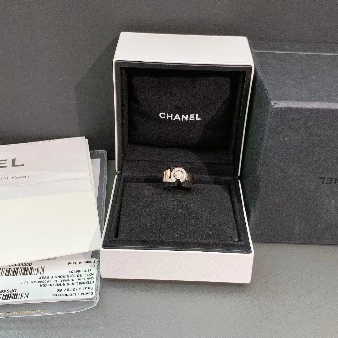 GIA CHANEL Eternal N??5 Ring Diamond 0.25ct VVS2 F color Rose Gold Size 50 (1 of 8)