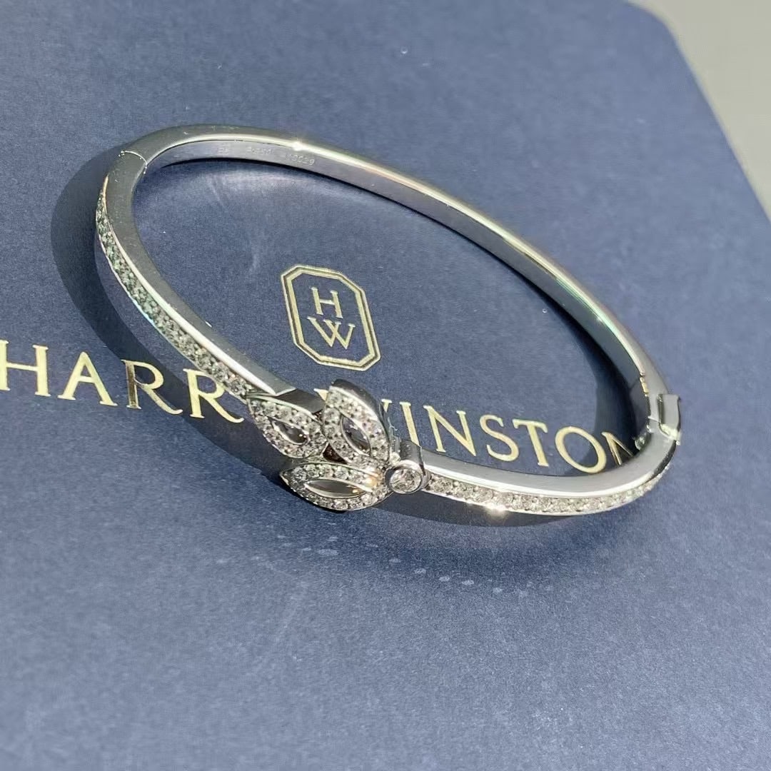 Harry Winston Lily Cluster Small Platinum Pave-set Damond bracelet (1 of 8)