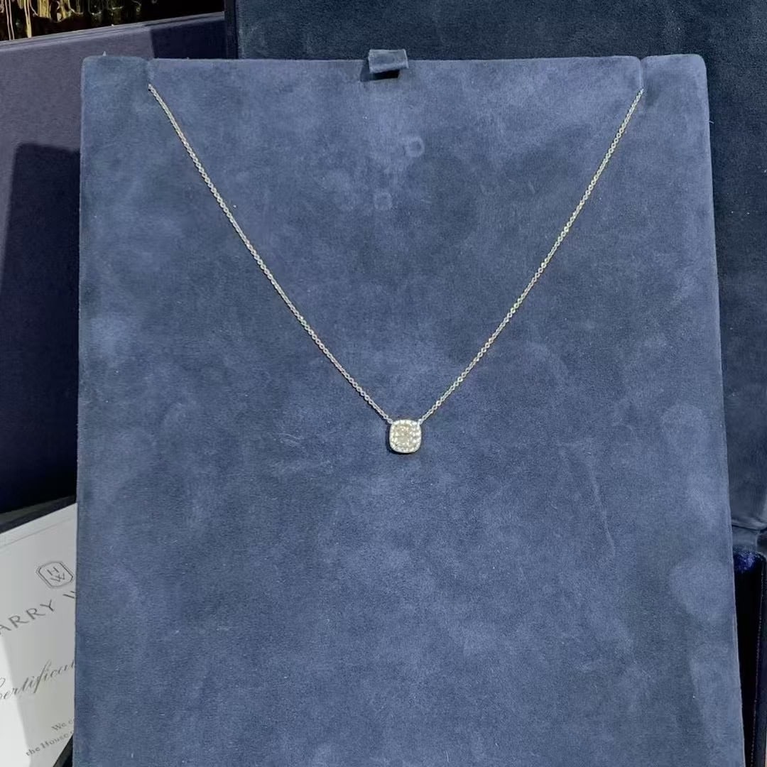 GIA Harry Winston 1.01ct VS2 Color F Diamond Luxuriously Set Necklace: HW Harry Winston 1.01ct luxury setting necklace, main diamond 1.01ct, color F, clarity VS2. Purchased new for over 200,000 RMB, suitable for personal use or gifting. Bought in 2024, now available for 
