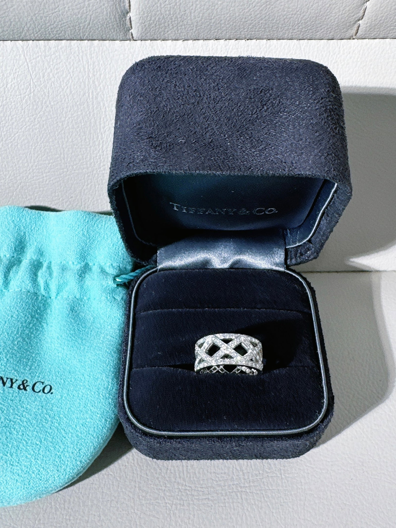 Tiffany & Co. Platinum Pave Diamond Ring Size 48~49 (1 of 7)