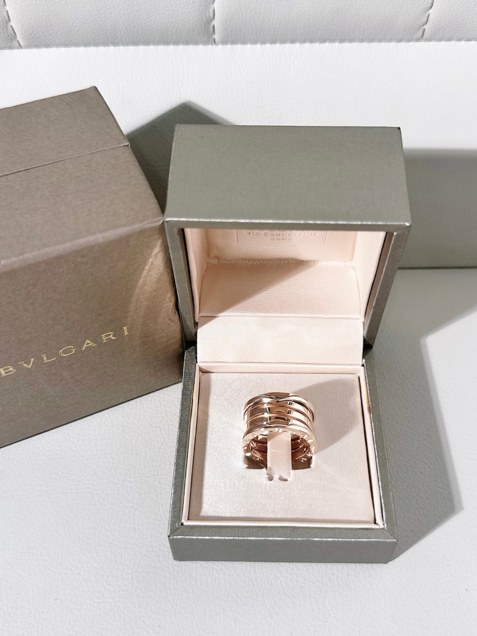 BVLGARI 18k Rose Gold B.zero1 Four-Band Ring Size 52 (1 of 6)