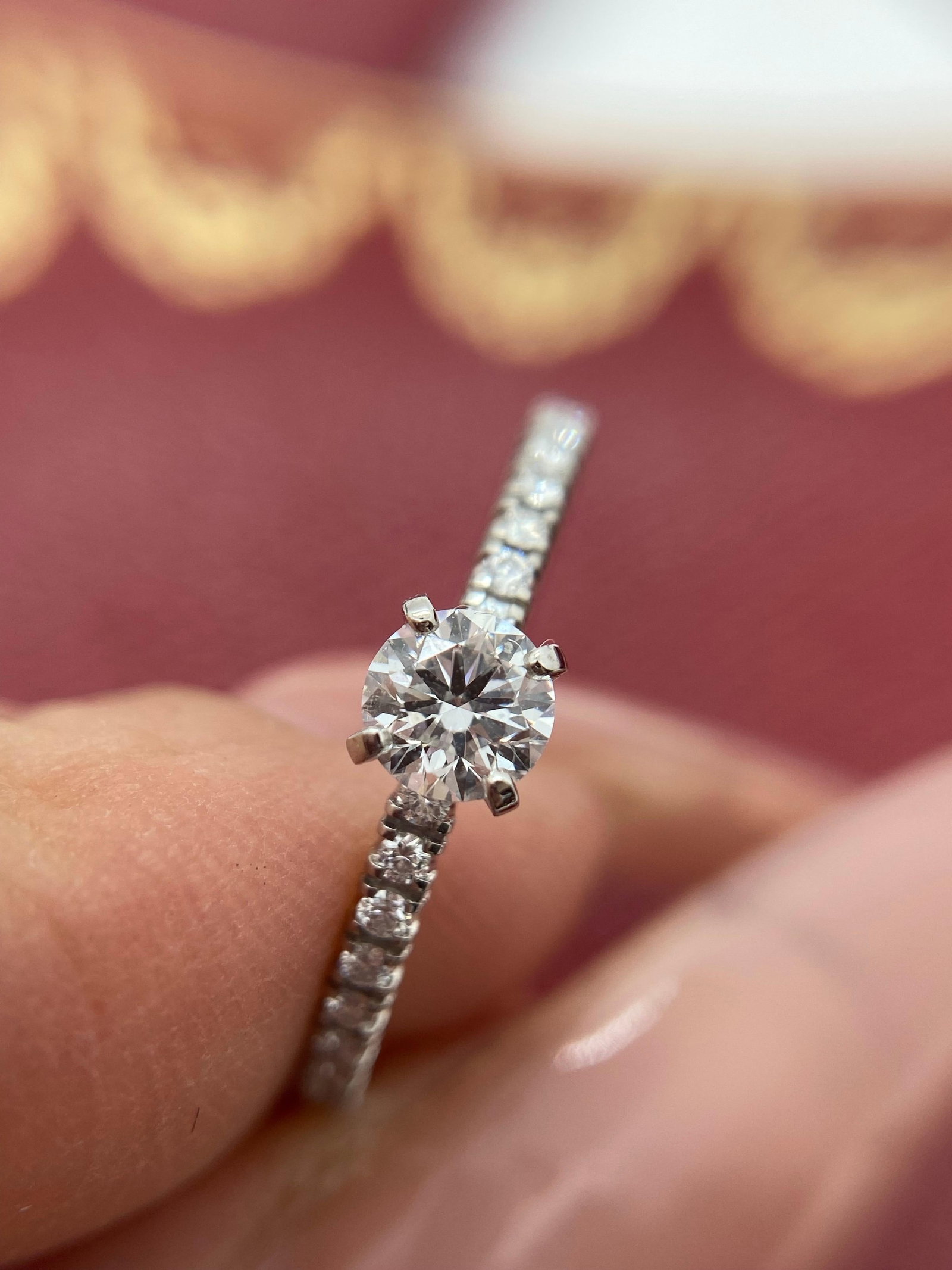 Cartier Etincelle Solitaire 0.23ct D Color Diamond Engagement Ring Pt950 Size46: Creator: CartierRing Size: 3.75 US, Not Resizable(Size Guide)Weight: 2 gPeriod: 2010-Date of Manufacture: unknowCondition: Good. In original box.Additions or alterations made to the original: Original