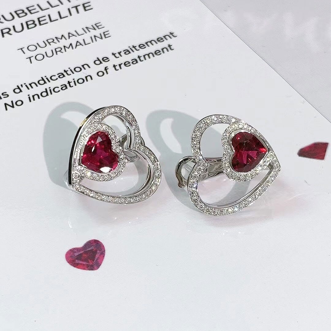 Fred Pretty Woman Heart Earrings with Pink Tourmaline and Diamonds: Founded in Paris in 1936, Fred is a prestigious French high jewelry house with a legacy of bold creativity and exceptional gemstone artistry, now part of the LVMH Group. The iconic Pretty Woman collec