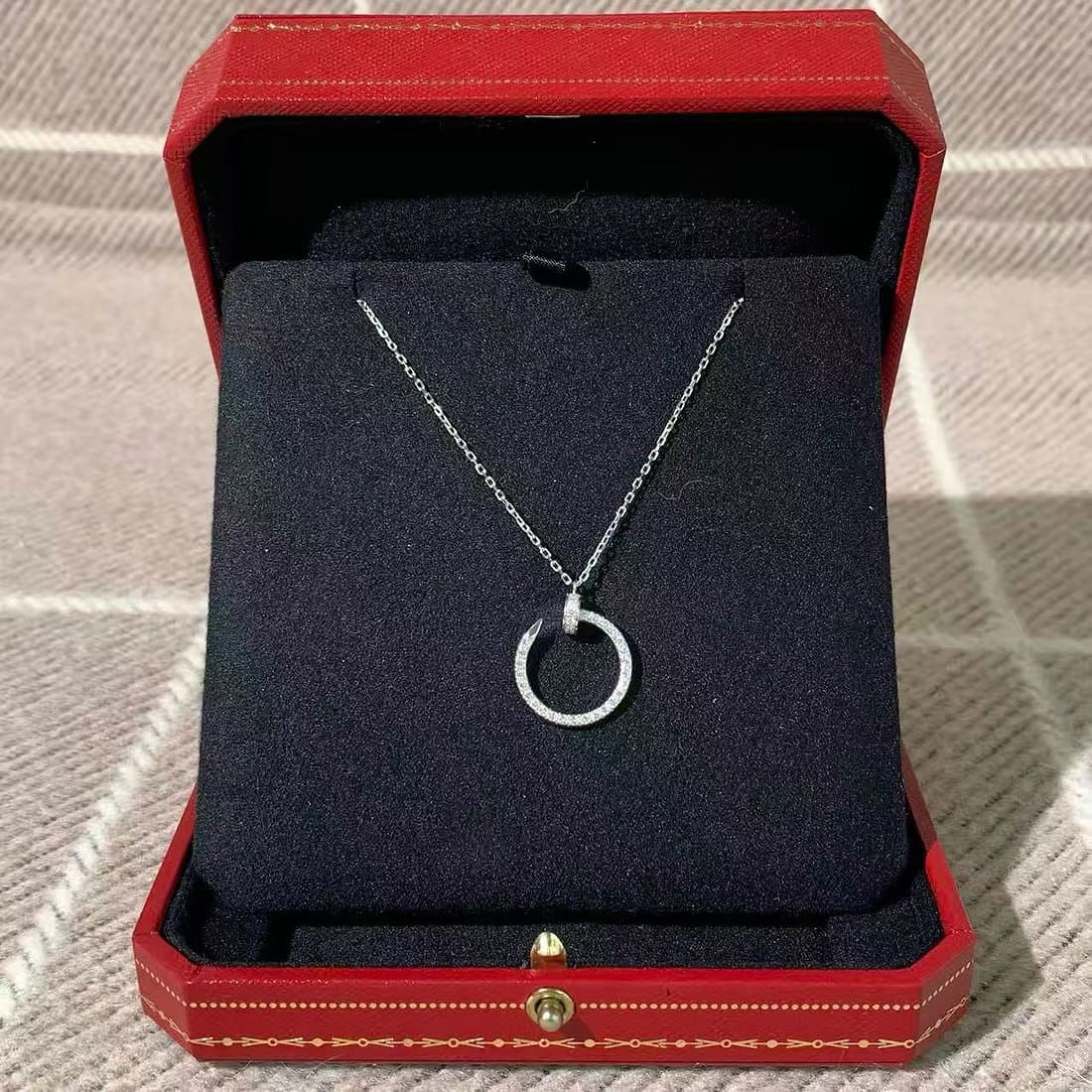 Cartier Love Series Juste un Clou White Gold Full Pave Diamond Necklace: Cartier Juste un Clou White Gold Full Pave Diamond NecklacePurchased in 2023.Original retail price: over ??60,000.Comes with original box and certificate.Perfect for personal wear or gifting.Metal: Wh