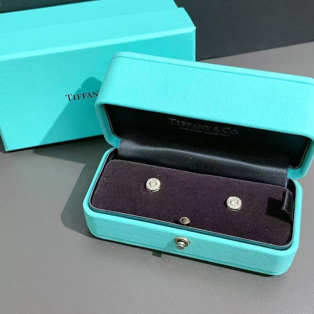 Tiffany Circlet Platinum & Diamond Earrings (Authentic): Authentic Tiffany Circlet platinum & diamond earrings, 0.25ct total. Crafted in PT950 platinum, original retail price 25,000 RMB. Complete with box and accessories. Ideal for personal wear or luxury g