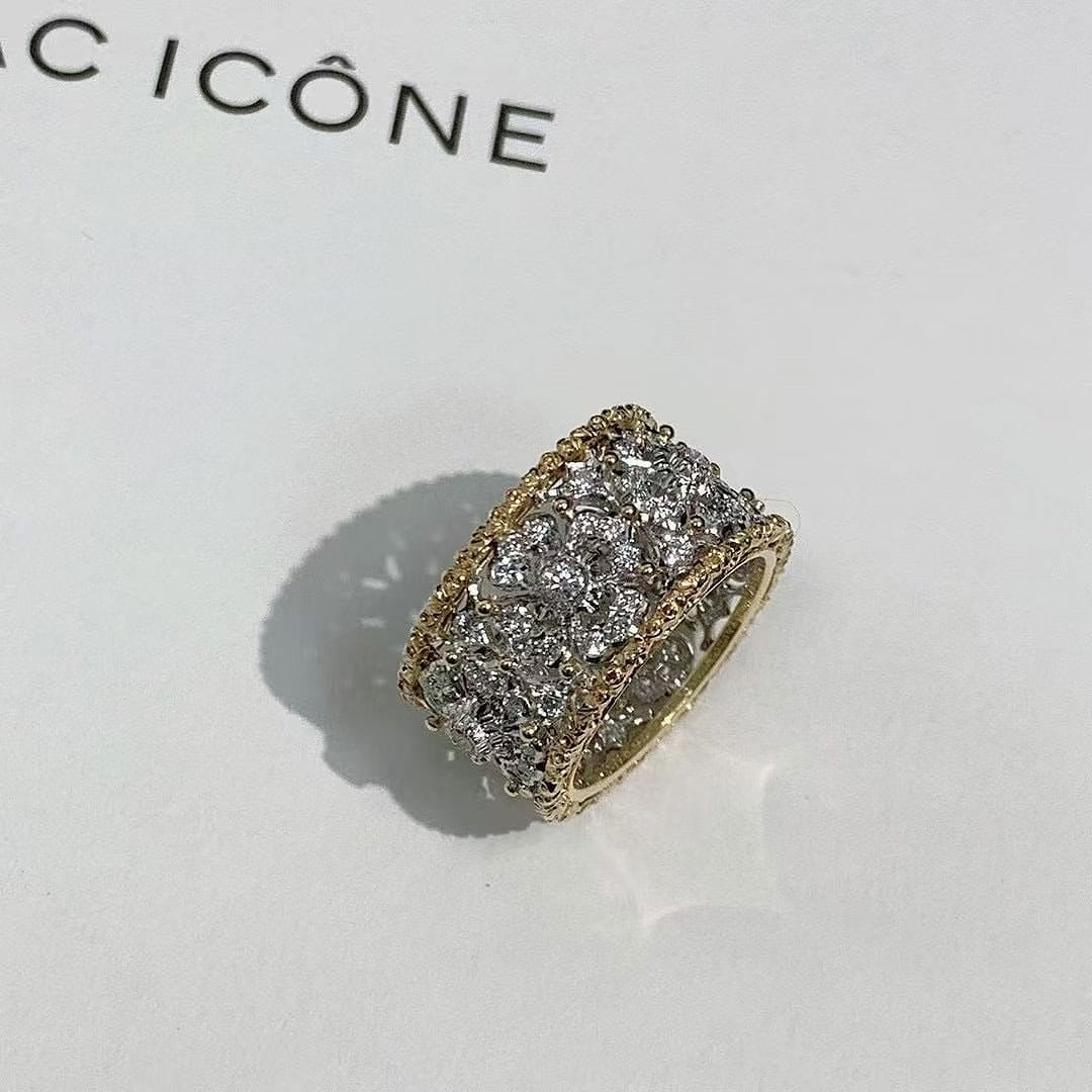 Buccellati 18k Gold Full Pave Eternelle Diamond Ring, Size 50, 2022: Ring Size: 5.25 US, Not Resizable(Size Guide)Metal: 18k GoldPeriod: 2010-Date of Manufacture: 2022Condition: Excellent. In original box.