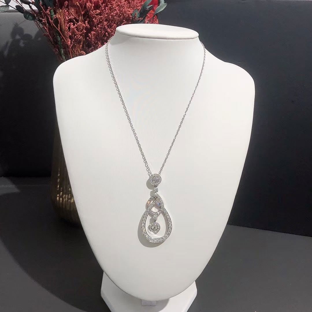 Boucheron Serpent Boheme Full Pave Diamond Necklace in 18K White Gold: Boucheron Serpent Boheme Teardrop Necklace in 18K White Gold?A timeless icon from the legendary French luxury house Boucheron, featuring the brand??s signature teardrop design (symbolizing love and pr