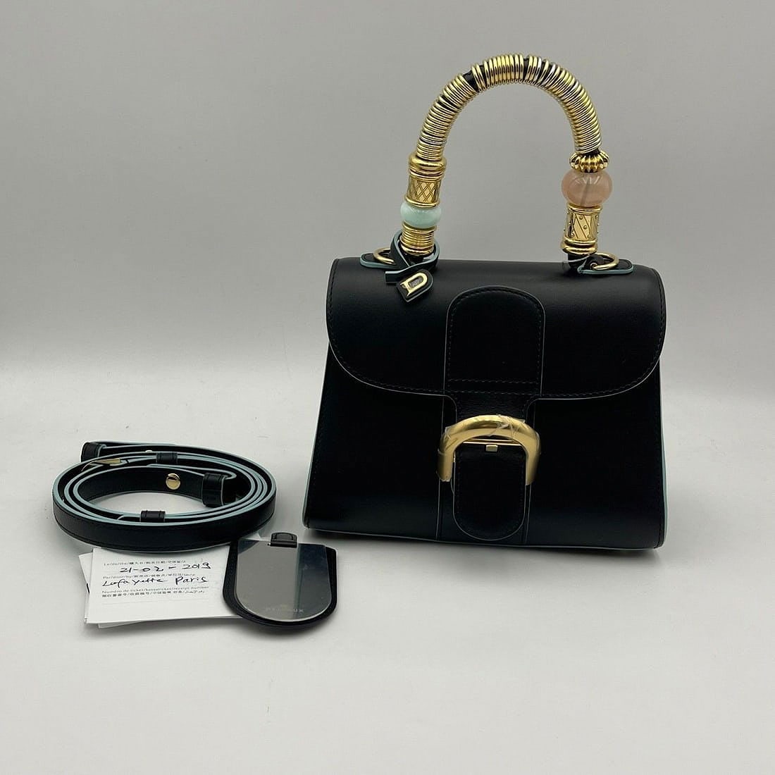Delvaux Mini Brillant Bag Metal handle Special Edition handbag origin France: Good condition, normal use marks, hardware scratches, clean inside