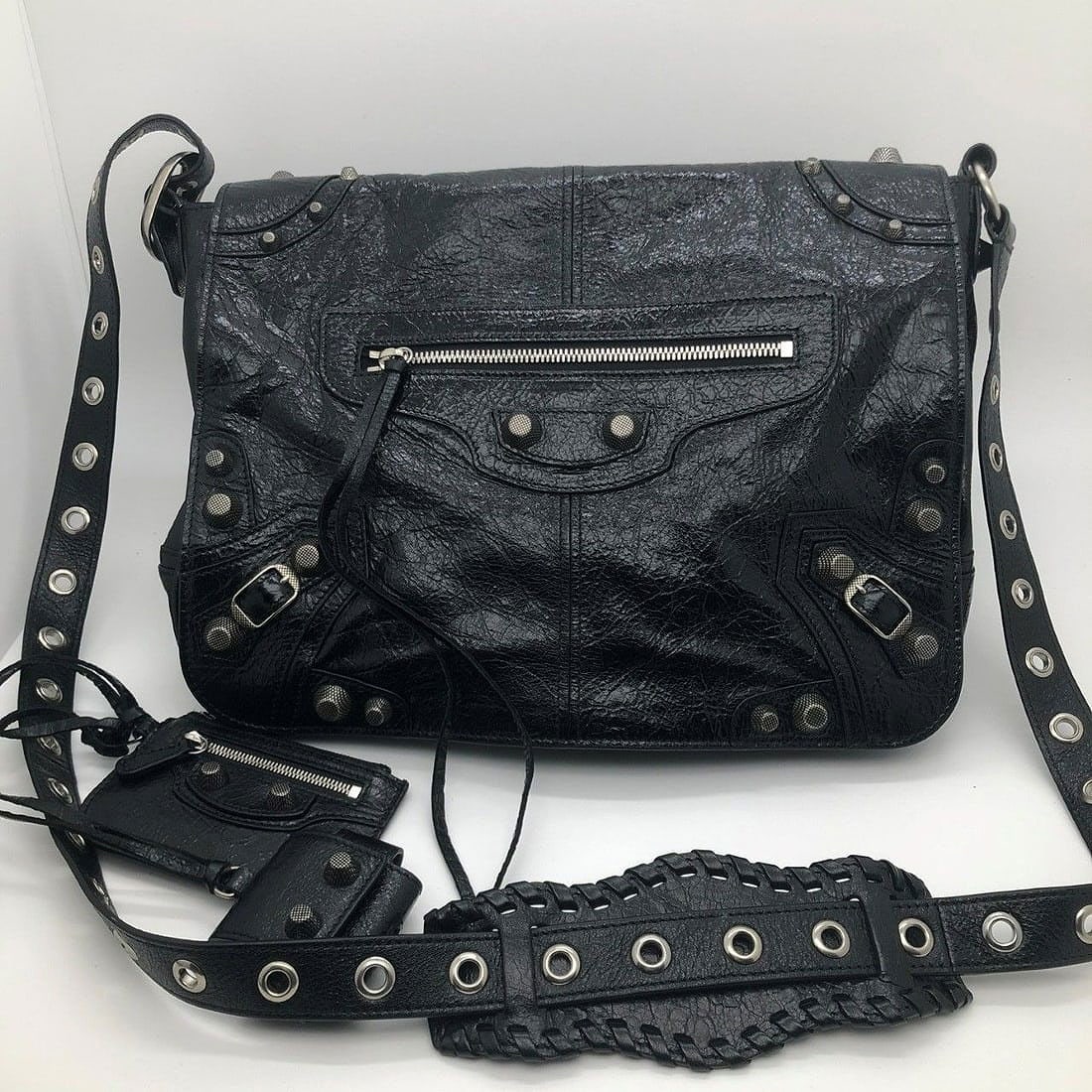 Balenciaga Messenger Le Cagole Shoulder Bag Black Leather Origin Italy (1 of 19)