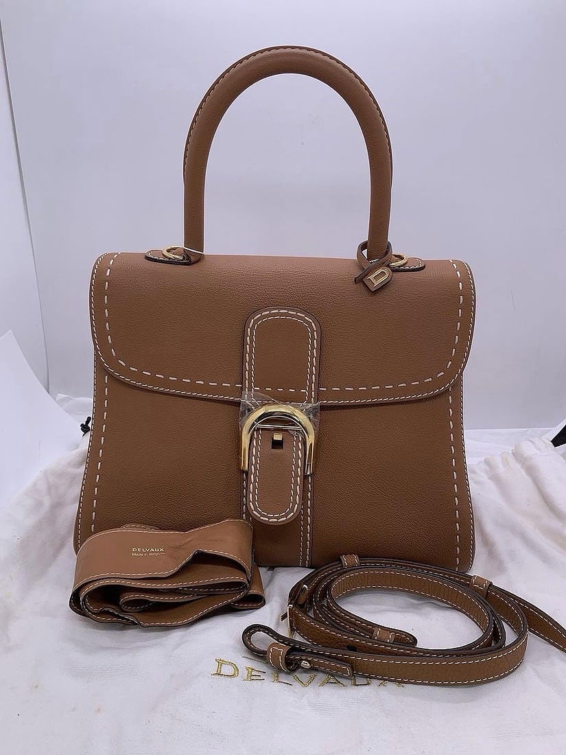 DELVAUX Brillant 2way handbag calfskin gold shoudler bag Origin belgium (1 of 13)