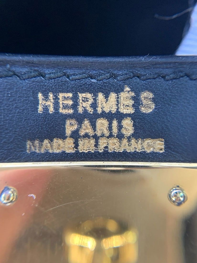 Auth HERMES Kelly 28 Box Calf Handbag Black GHW Circl U Origin France - 14