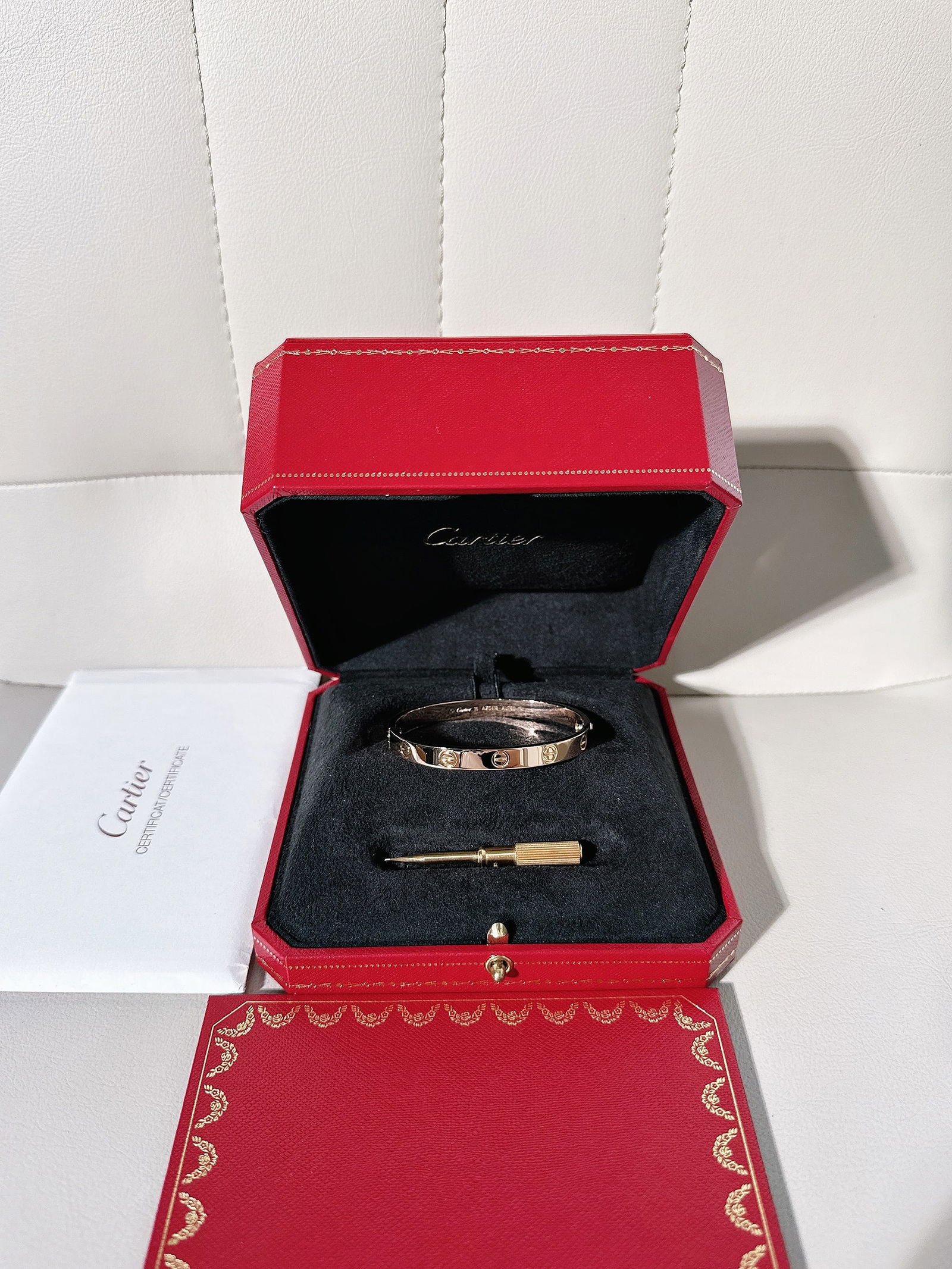 Cartier Love Bracelet, Wide Model, Rose Gold, Size 16: Cartier Love Bracelet, Wide Model, Rose Gold, Size 16??Minor signs of normal wear