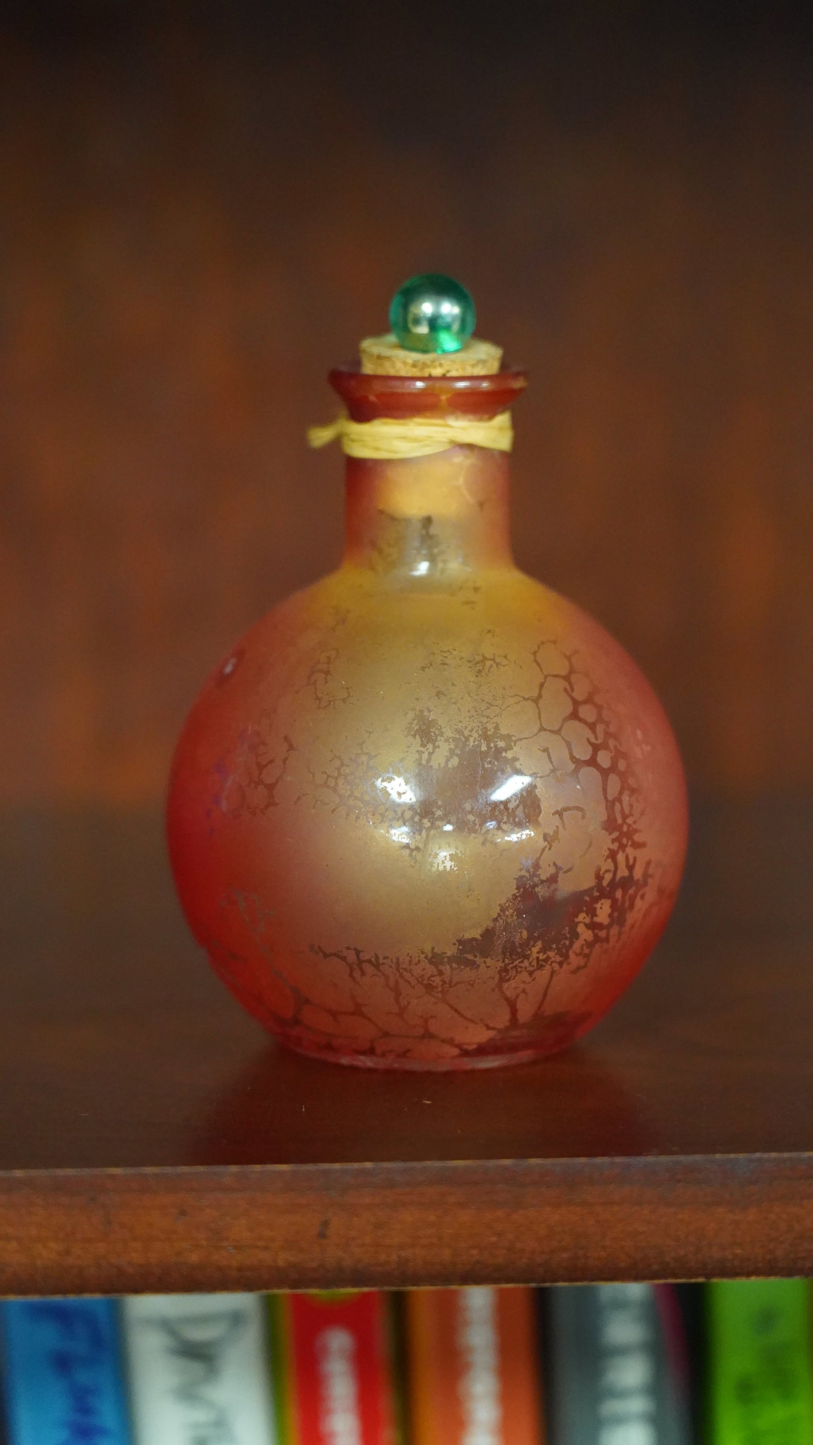 Vintage Red Bottle: 200ml 3.5" W x 5" H