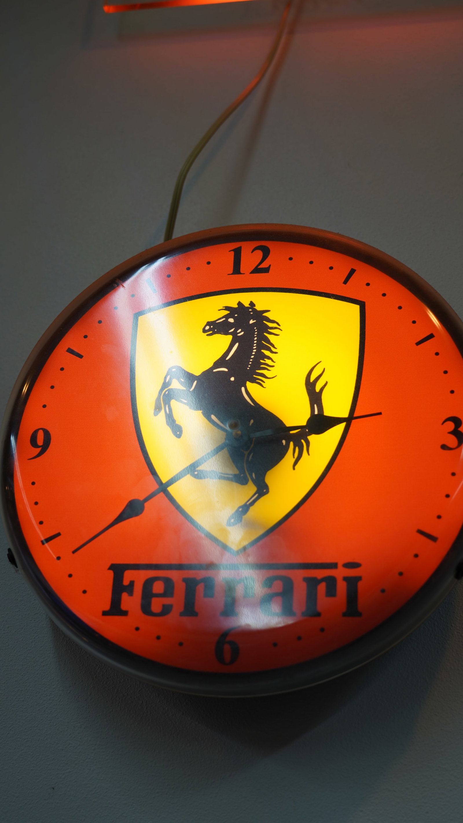 Ferrari Prancing Horse Wall Clock Lighted Garage Display (1 of 3)