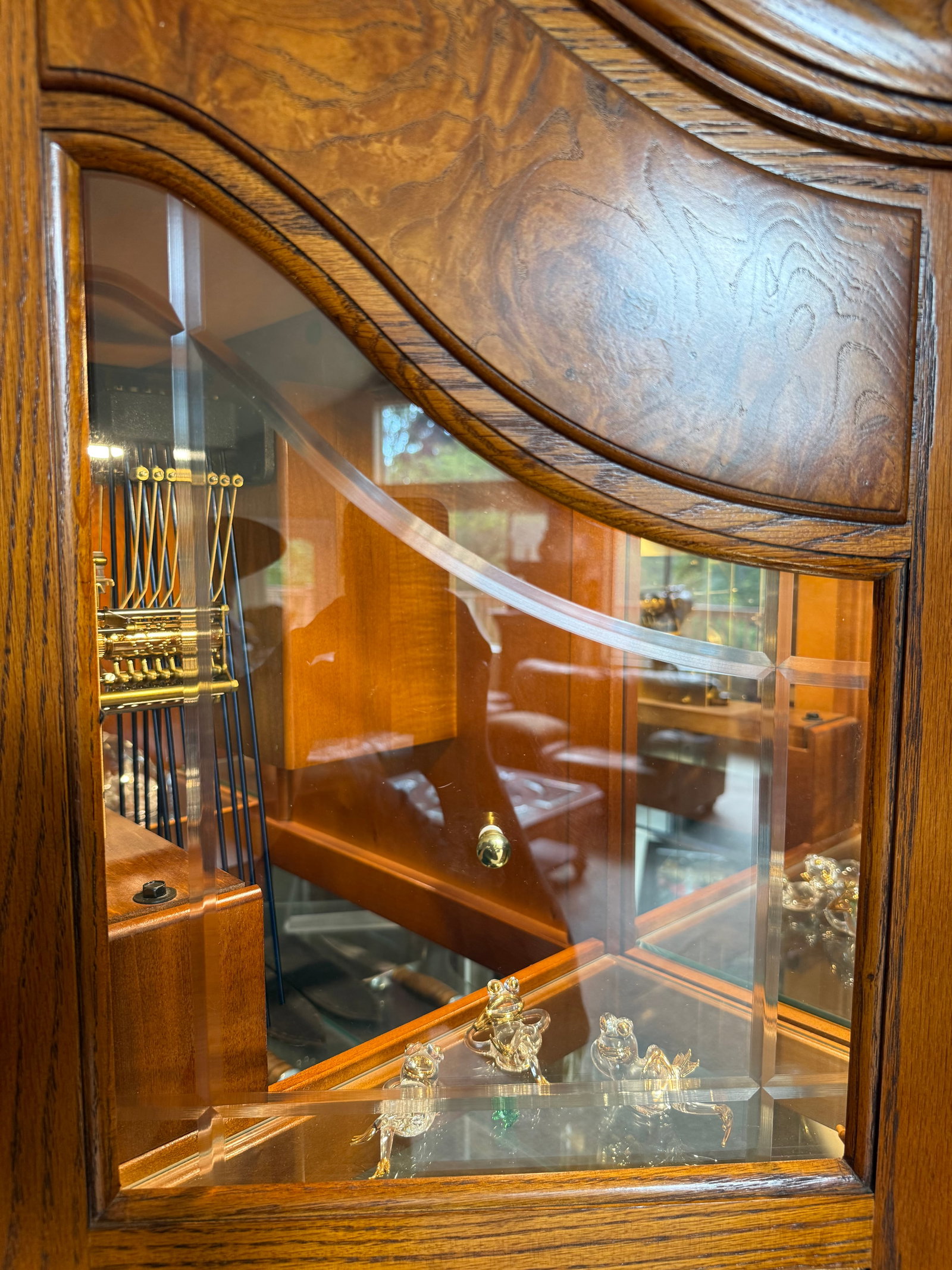 Howard Miller Oak Grandfather Clock with Moon Phase Dial - 11