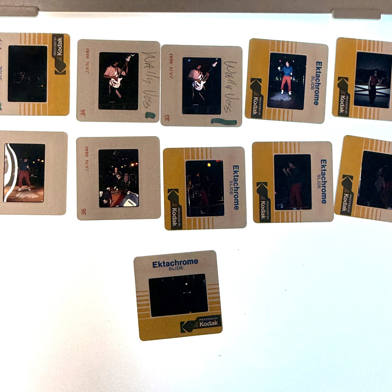 Vintage 80's Concert Slide Lot: Ft Lauderdale Band Front Runner Button South (Wally Voss Bass: A blast from the past: Time period: 1986 Band: Front Runner: Place: Button South Ft Lauderdale: Famous name/s: Wally Voss bass player: See other lots for more of this scene.