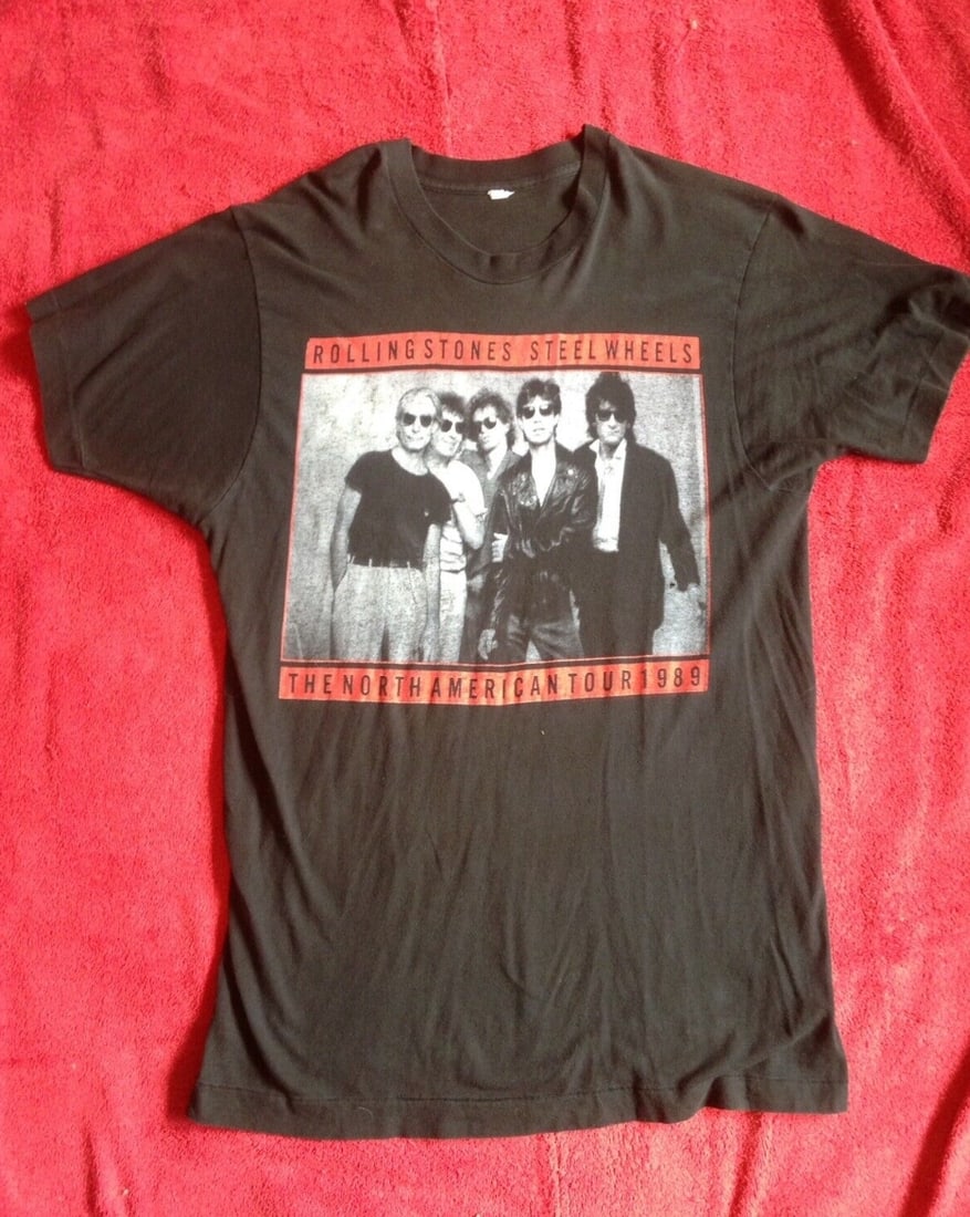 Vintage Concert T-Shirt Rolling Stones Steel Wheels '89: Overall good - See pics for general size and flaws - Combined shipping: yes