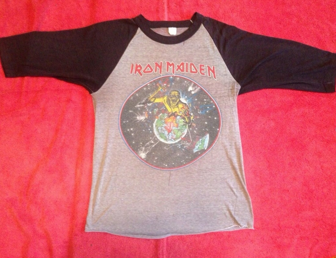 Vintage Concert T-Shirt '83 Iron Maiden Piece of Mind: Overall good - See pics for general size and flaws - This item runs small like a Euro shirt - Combined shipping: yes