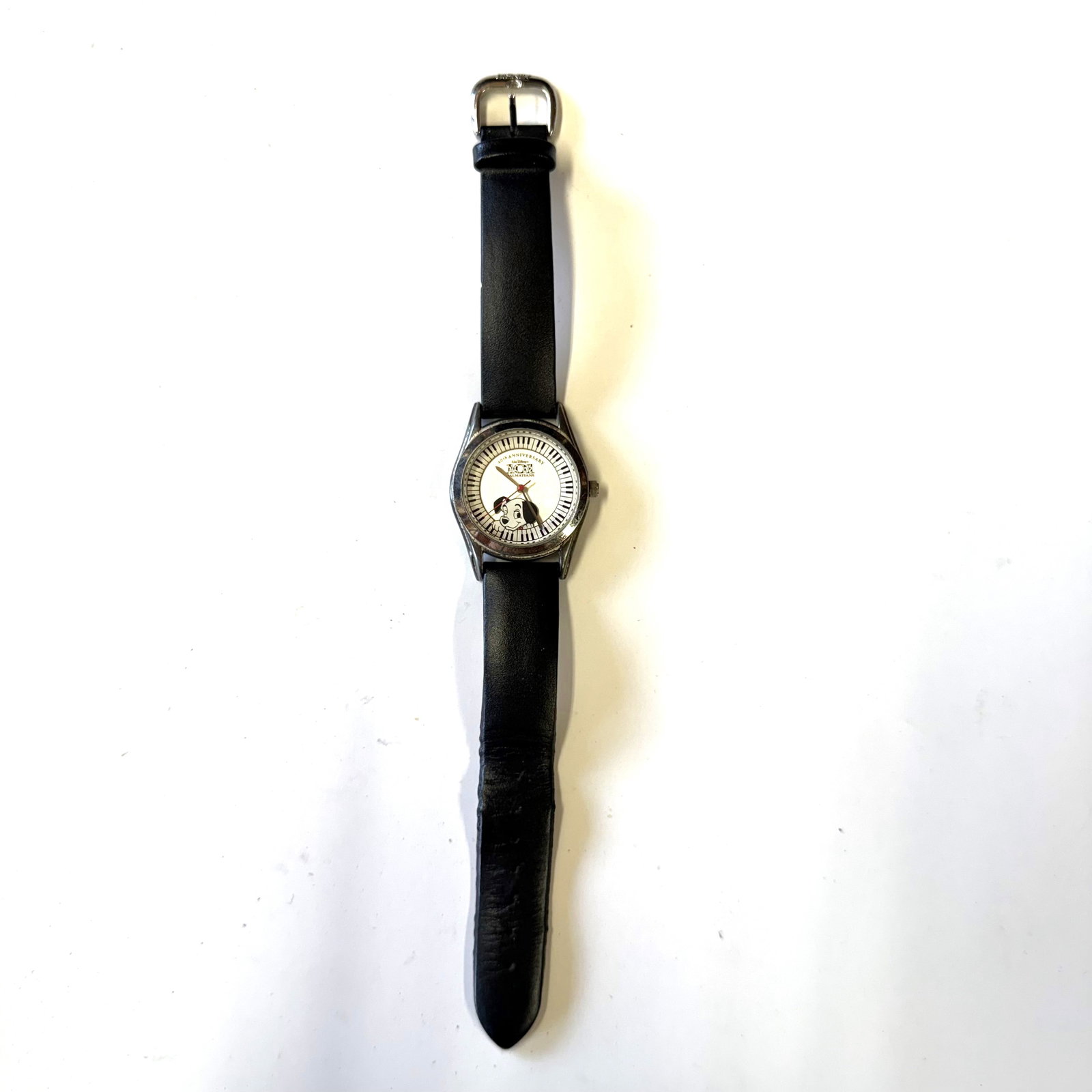 Disney Watch: Dalmations: Overall fair - Item is not working - need battery - strap is worn - AS-IS - Combined shipping: yes