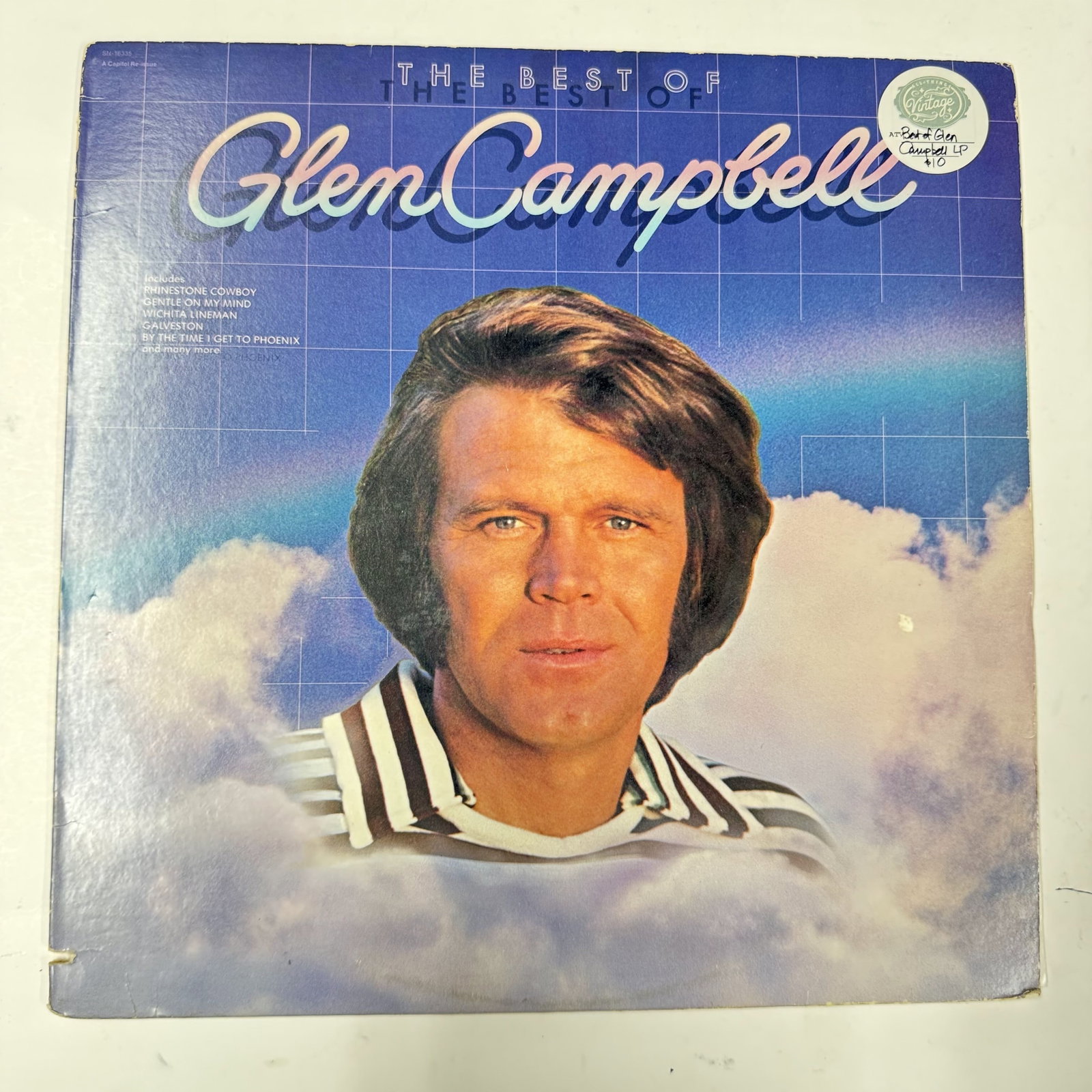 Vinyl Record: Glen Campbell Hits: Cleaned for good measure - ships in an LP box with plastic sleeve - Combined shipping offered.