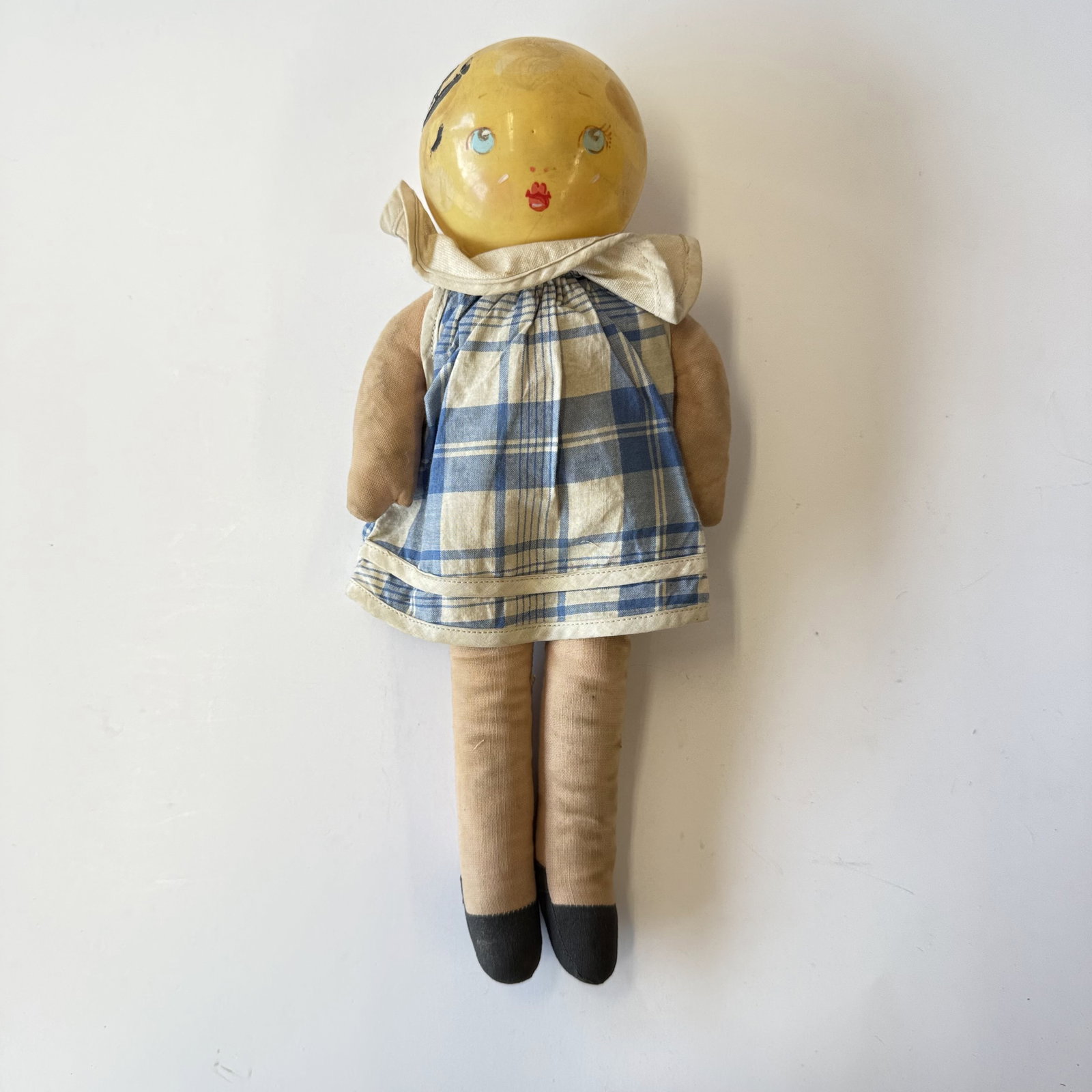 Vintage or Antique? Baby Rattle Head Doll: Overall fair with plenty of wear (love) and sprinkled with age.