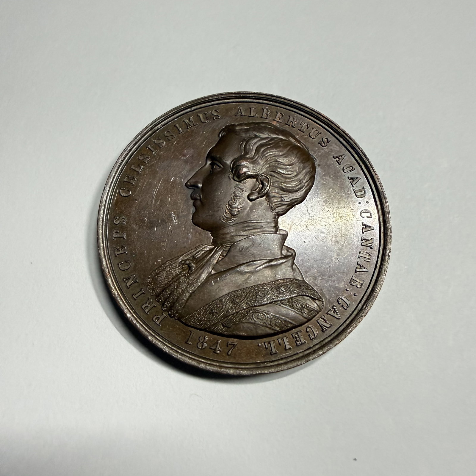 Antique Medal: HRH PRINCE ALBERT CAMBRIDGE 1847 (1 of 3)