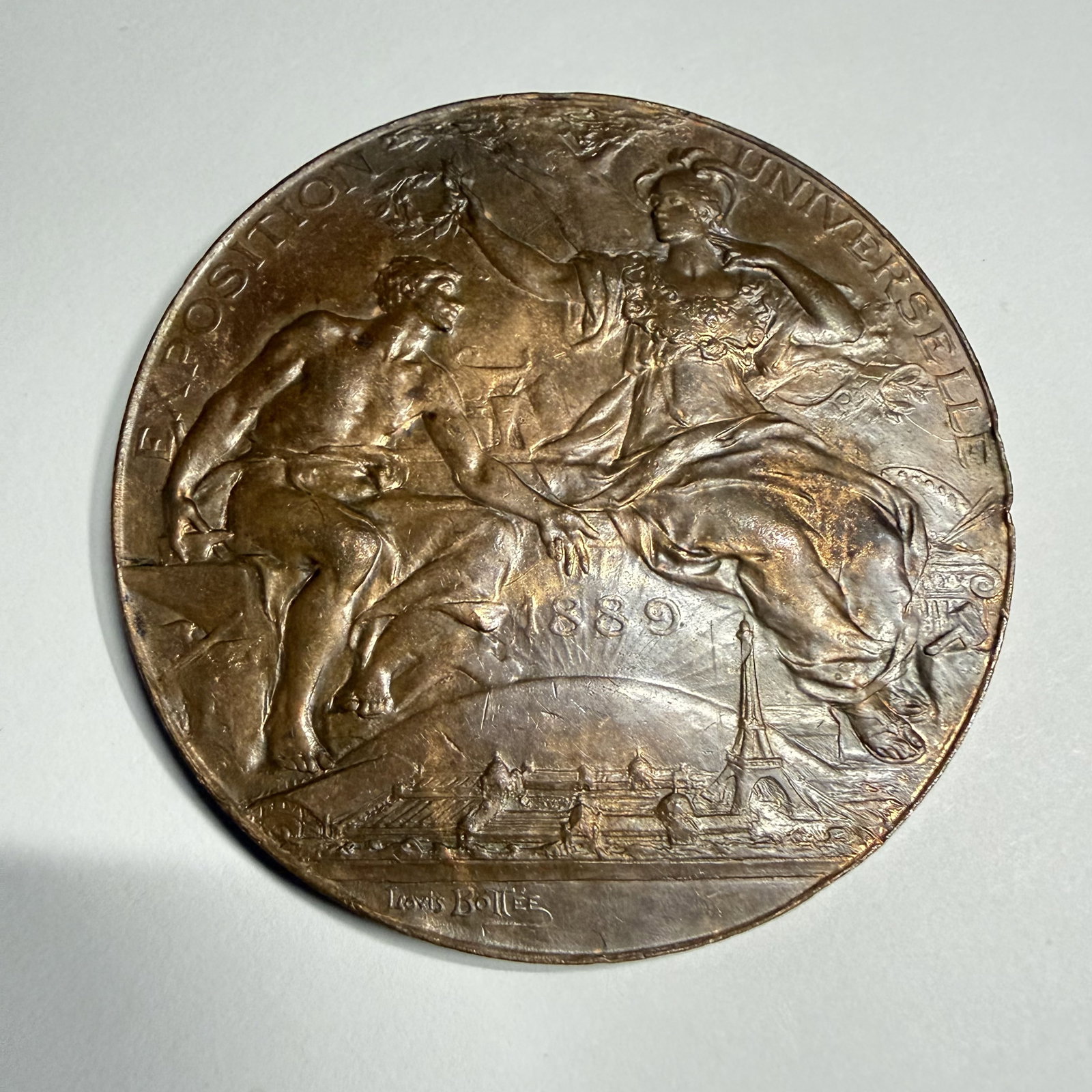 Antique Medal: 1889 Restrike France Bronze Exposition Universelle (1 of 2)