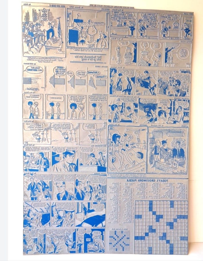 70s Newspaper Funnies Comic Printing Plate: Combined shipping offered.