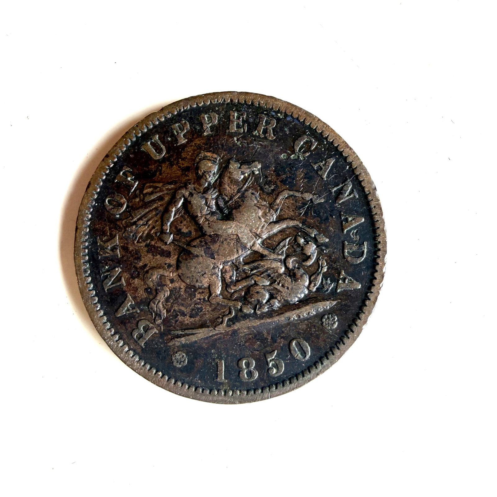 Antique Coin: Upper Canada Penny 1850: Combined Shipping: yes