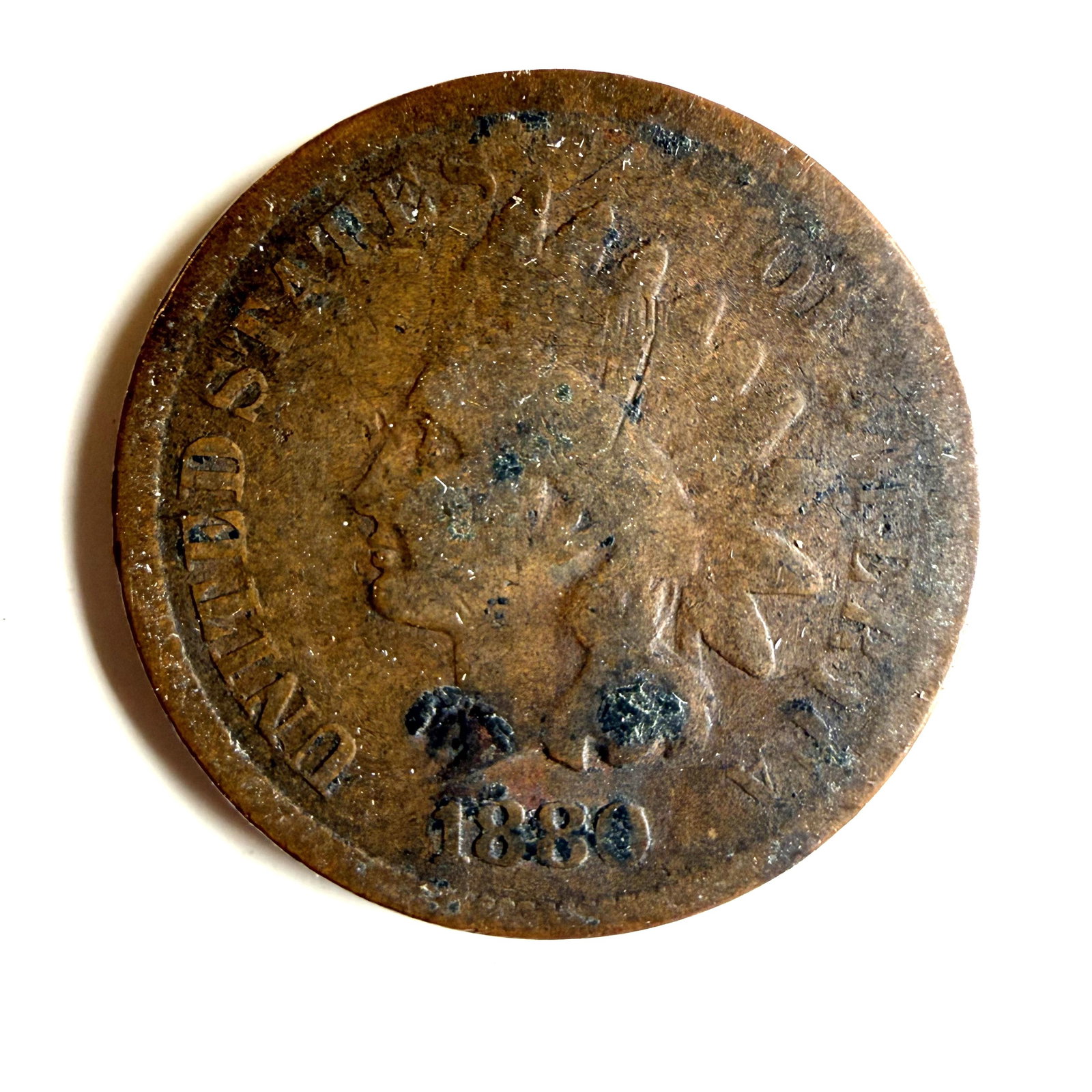 Antique Coin: Indian Head Penny 1880 (1 of 4)