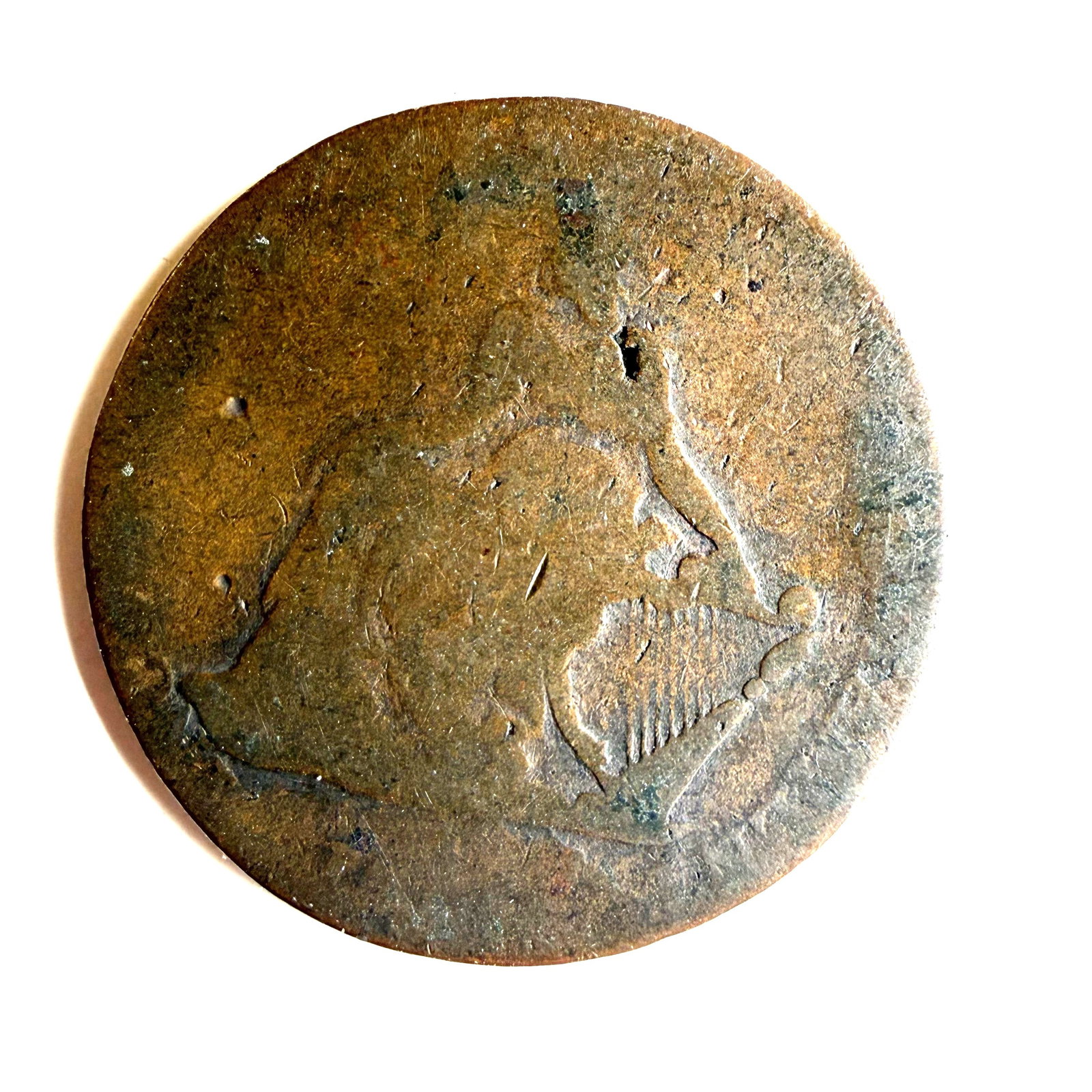 Antique Coin Irish Half Penny Token 1700s: Combined Shipping: yes