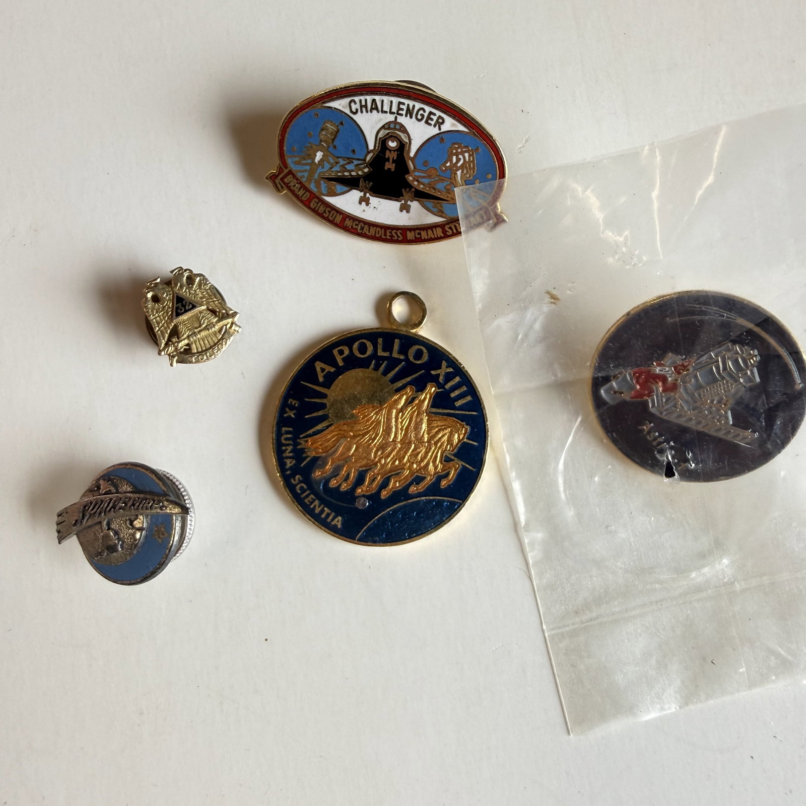 Vintage NASA Apollo Mission Era and Police Pins: Combined Shipping: yes